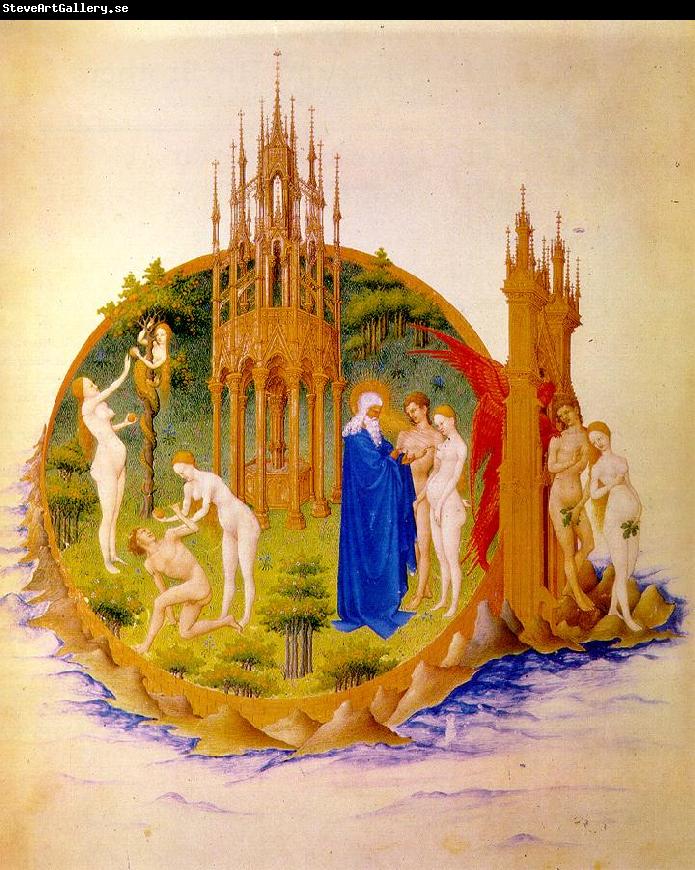 LIMBOURG brothers The Fall and the Expulsion from Paradise